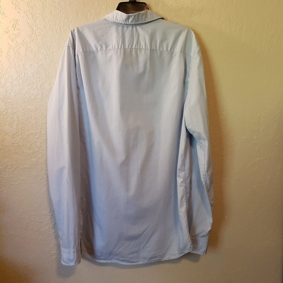 Gap Men's Lived-In Button-up Collared Blue Dress Shirt Sz Large Tall - Picture 7 of 7